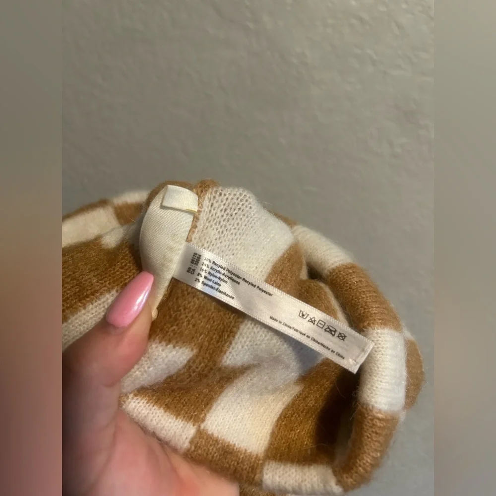 Maeve Anthropologie wool checkered beanie